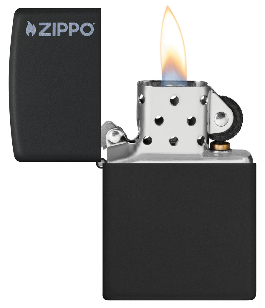 negro mate clásico con logotipo zippo