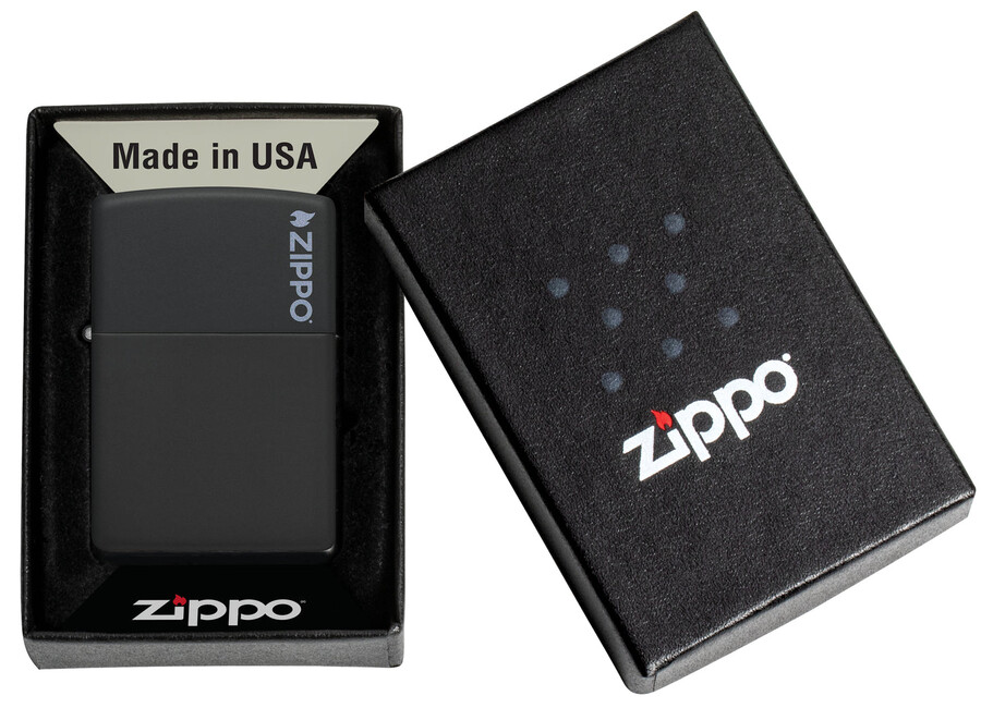 negro mate clásico con logotipo zippo