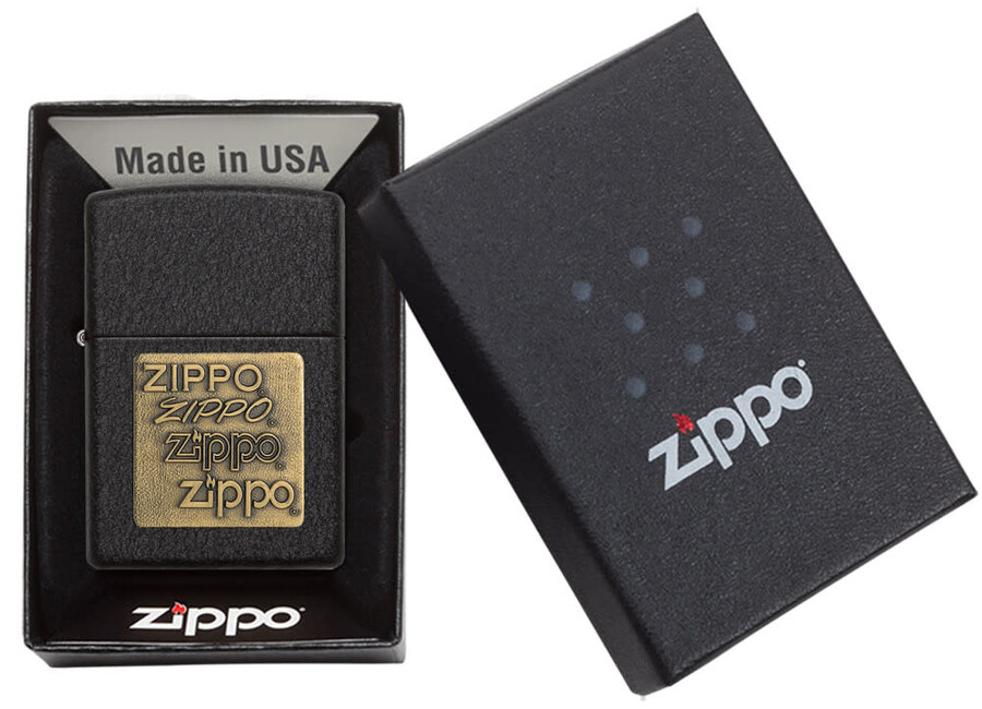 logotipo zippo dorado black crackle