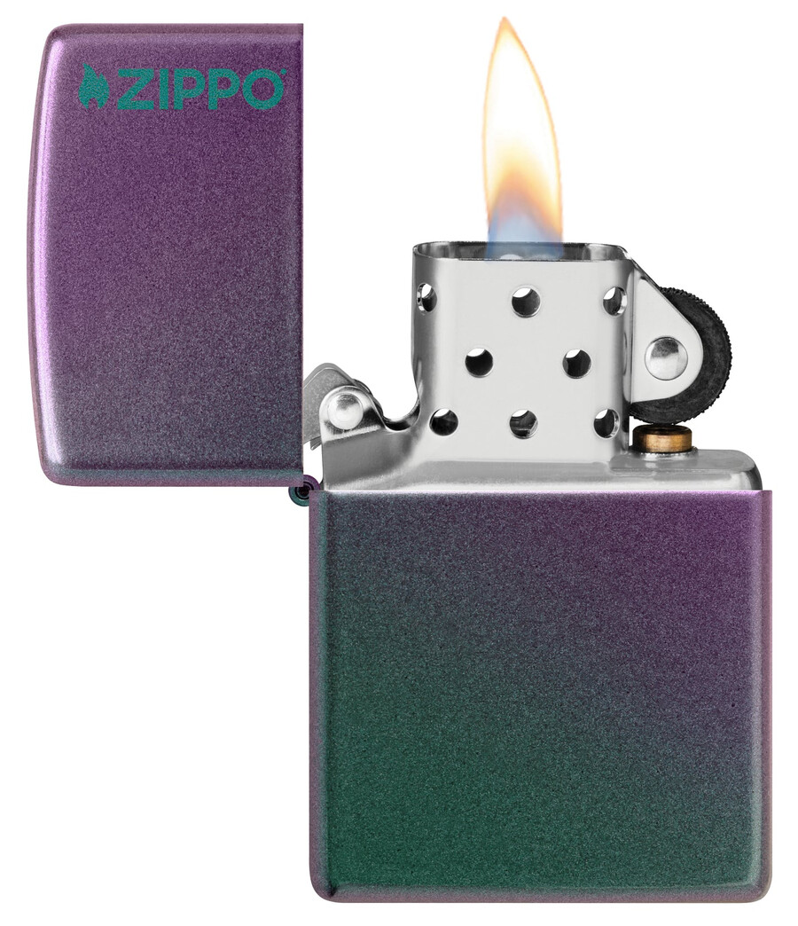 logotipo clásico iridiscente de zippo