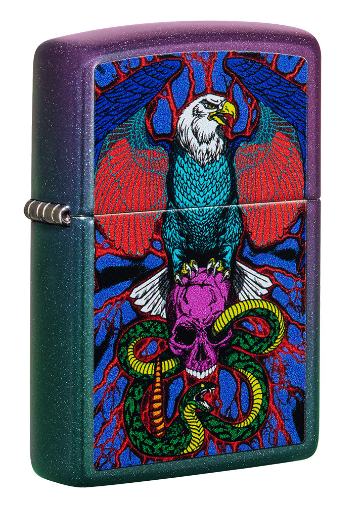 diseño de águila serpiente y calavera