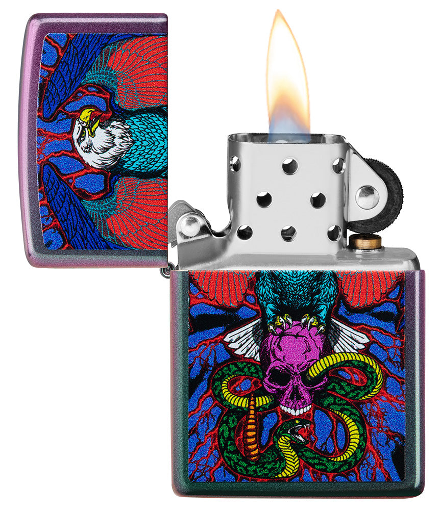 diseño de águila serpiente y calavera